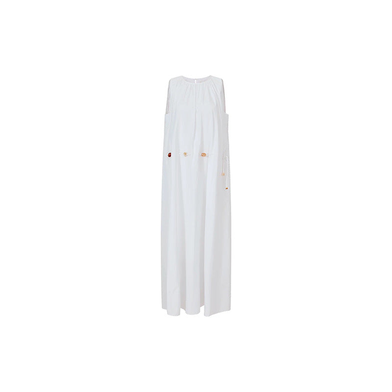 Robe maxi sans manches pour femme avec détail froncé Chic und Stil