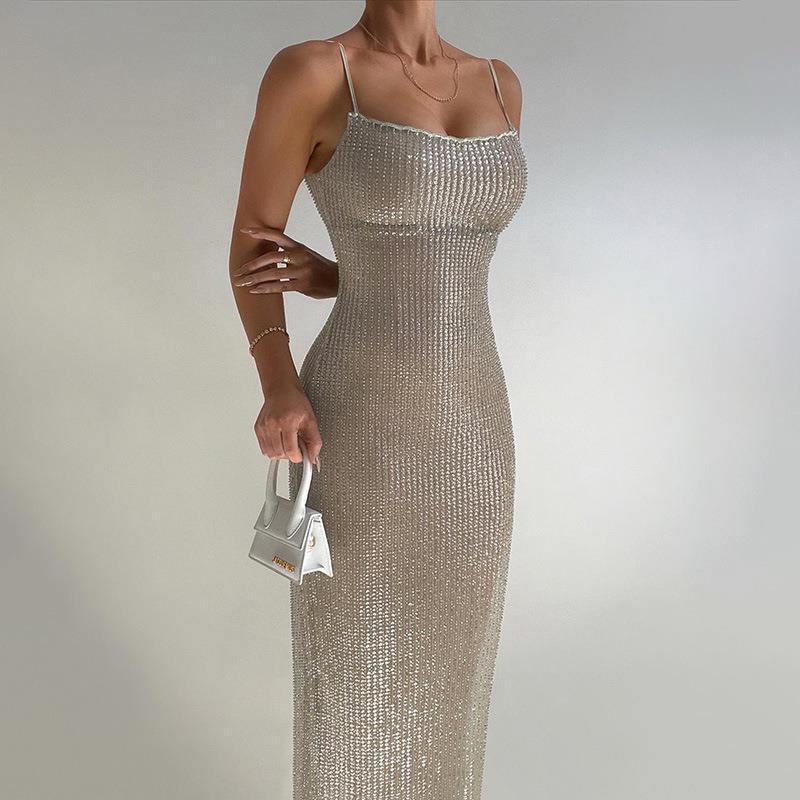 Robe maxi Bodycon scintillante Chic und Stil pour femmes