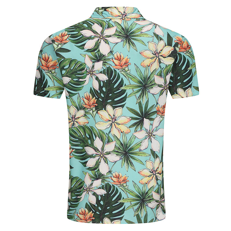 Chemise à manches courtes pour hommes avec motif tropical et tissu de haute kwaliteit Chic und Stil