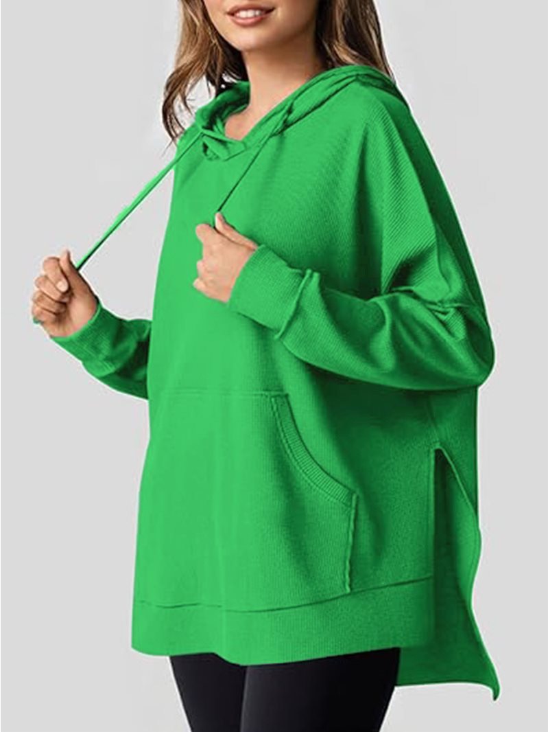 Pull à capuche surdimensionné pour femmes en piqué gaufré Chic und Stil