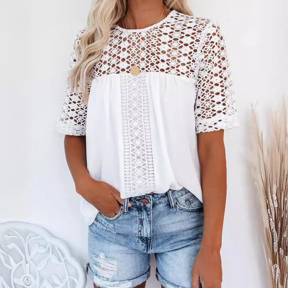 Blouse élégante pour dames avec détail en dentelle Chic und Stil