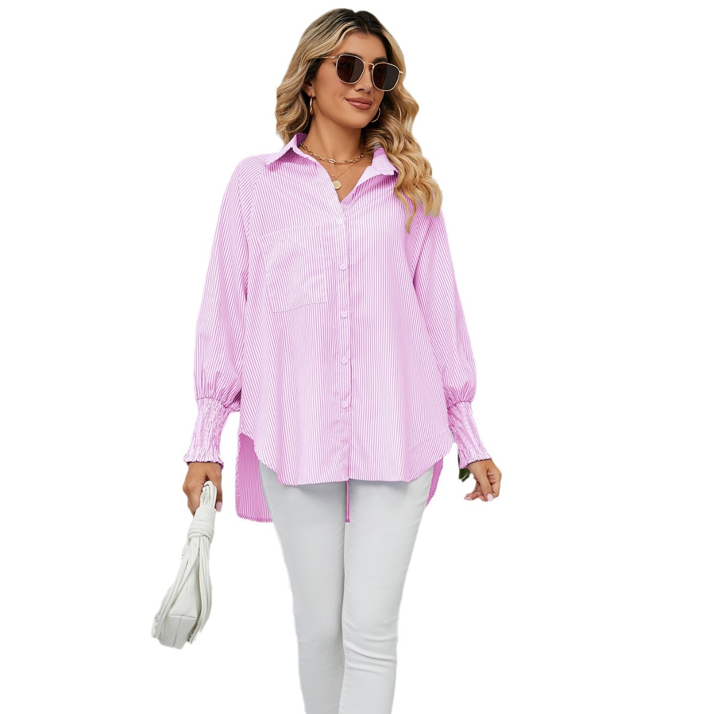 Blouse oversize décontractée pour femmes avec rayures Chic und Stil