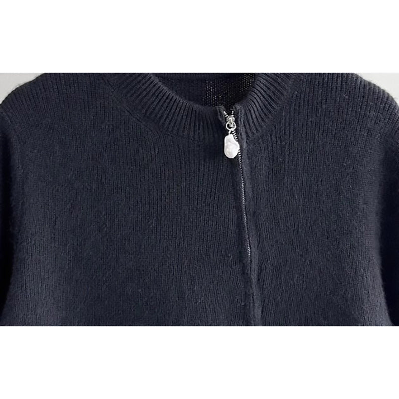 Pull en maille zippé à col haut pour femmes Chic und Stil