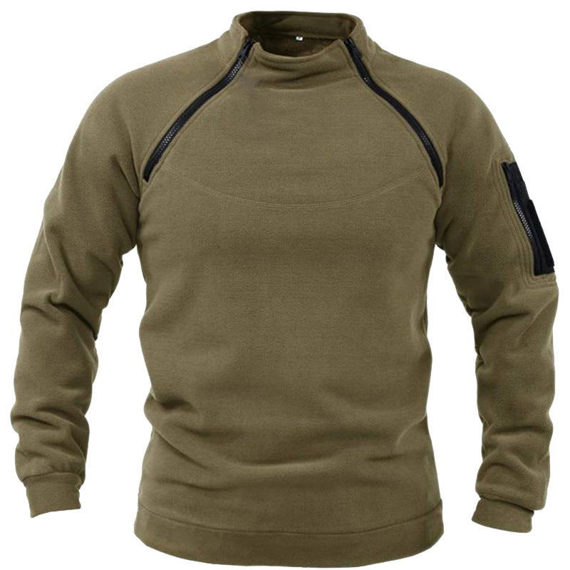 Fleece pullover for men with zipper and pockets Chic and Style