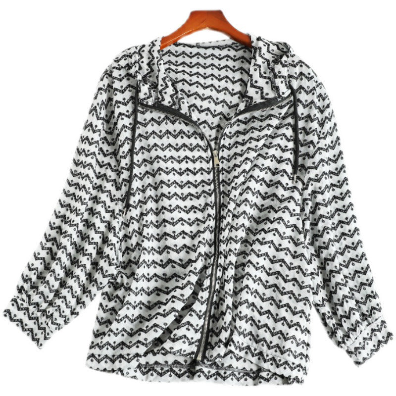 Tunique à capuche géométrique pour femmes Chic und Stil
