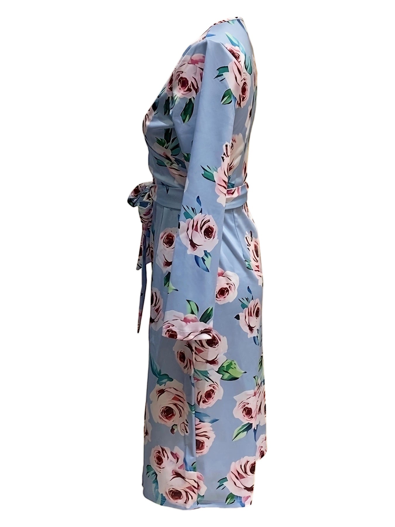 Robe portefeuille pour femmes avec motif floral et fente latérale Chic und Stil