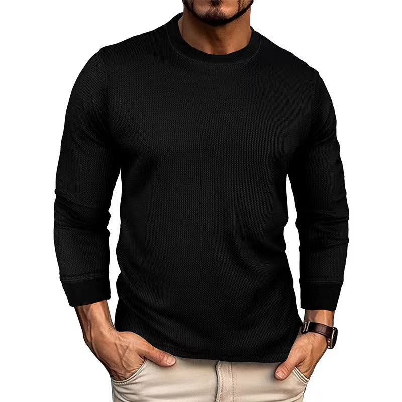 T-shirt à manches longues pour hommes en matériau ribbed respirant Chic und Stil