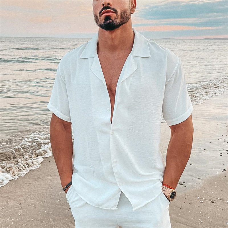 Chemise à manches courtes pour hommes avec tissu léger et col classique Chic und Stil