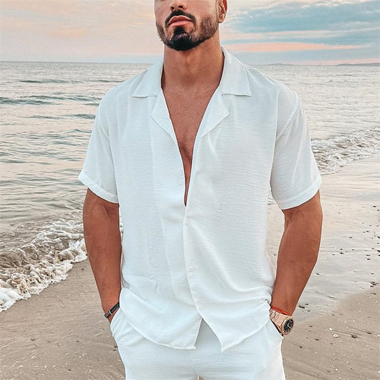 Chemise à manches courtes pour hommes avec tissu léger et col classique Chic und Stil