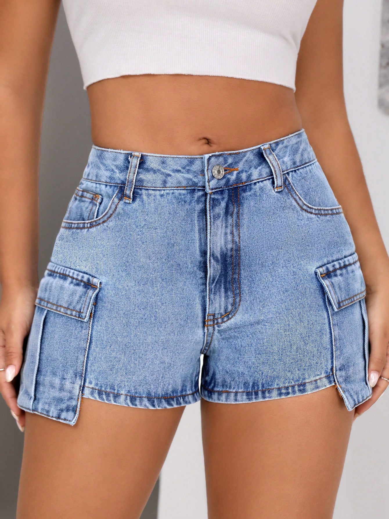 Shorts cargo pour dames au look vintage stylé avec poches latérales pratiques Chic und Stil