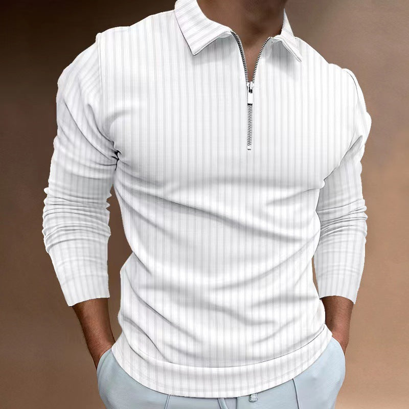 Polo à manches longues pour hommes avec fermeture éclair à la mode Chic und Stil