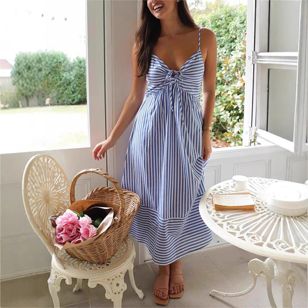Robe maxi rayée pour femmes Chic und Stil
