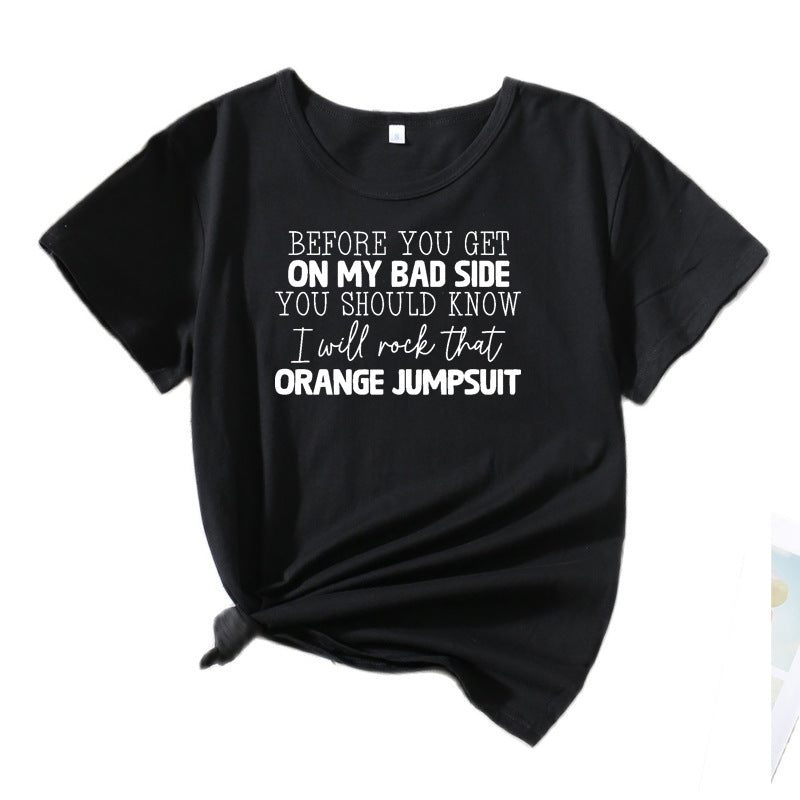 Damen Kurzarm-T-Shirt mit skurriler Grafik Chic und Stil