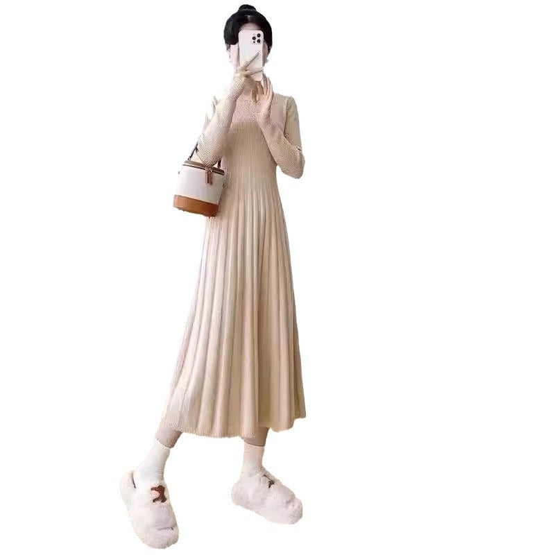 Robe en tricot pour femmes avec design plissé et manches élégantes Chic und Stil