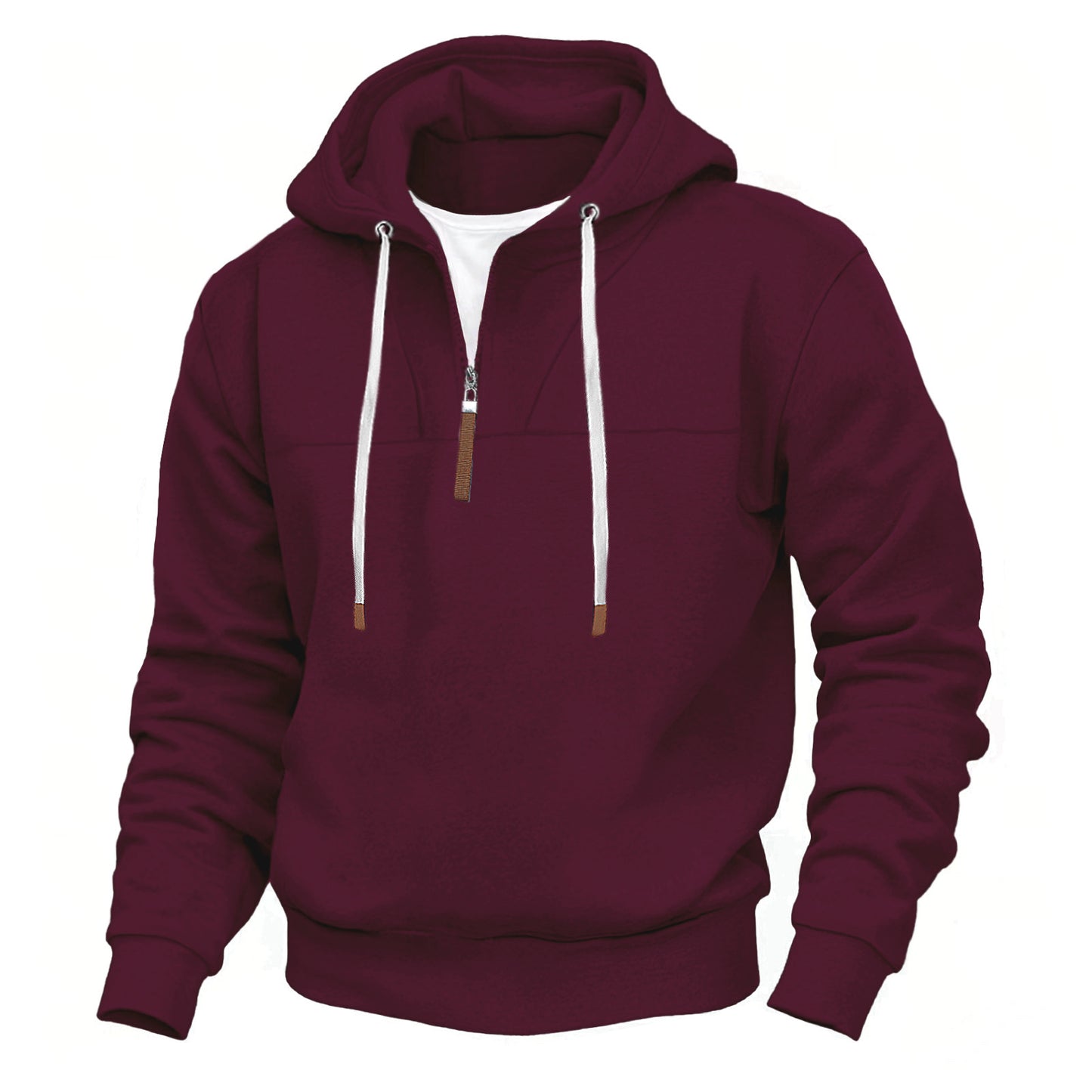 Hommes pull à capuche tendance avec col montant et fermeture éclair Chic und Stil