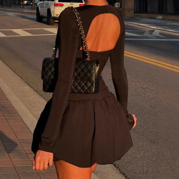Robe off-shoulder pour femmes avec jupes volumineuses et manches longues Chic und Stil