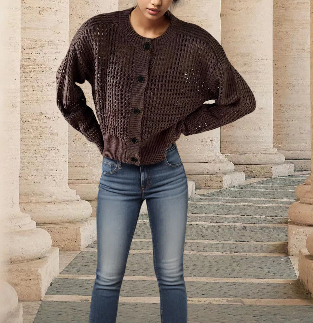 Veste en tricot pour femmes avec une structure en filet aérien Chic und Stil