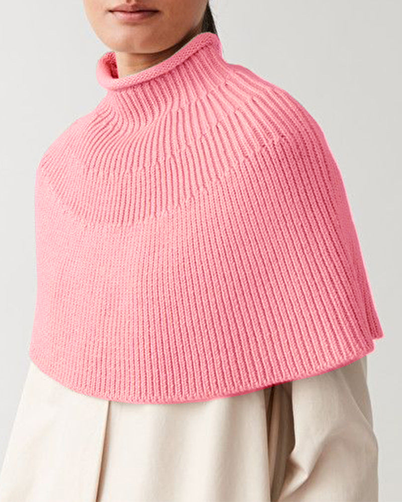 Cape en tricot pour dames avec col montant et fine structure en rib Chic und Stil
