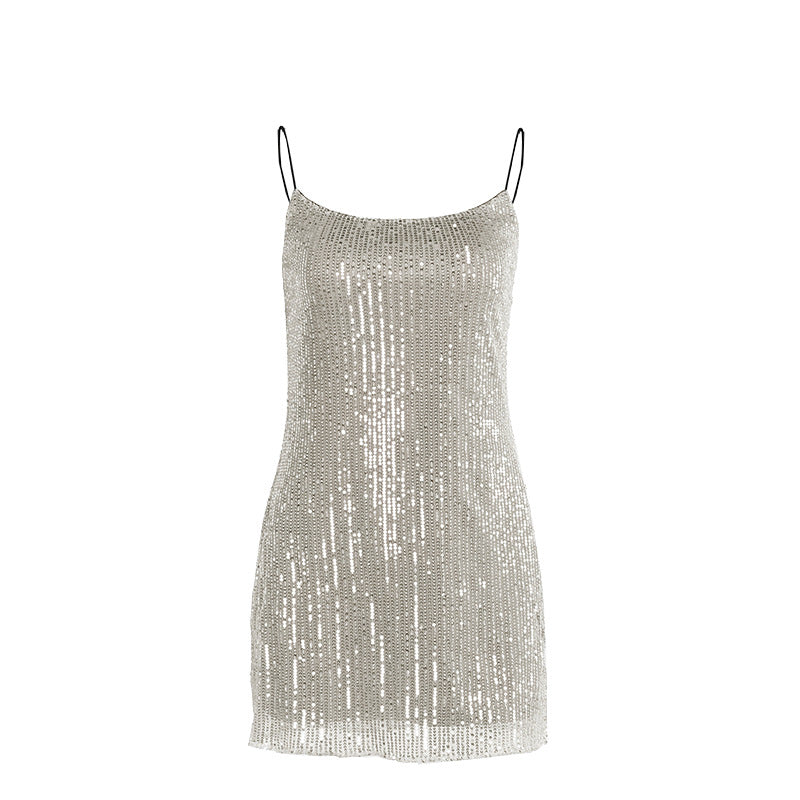 Robe mini à paillettes pour dames Chic und Stil
