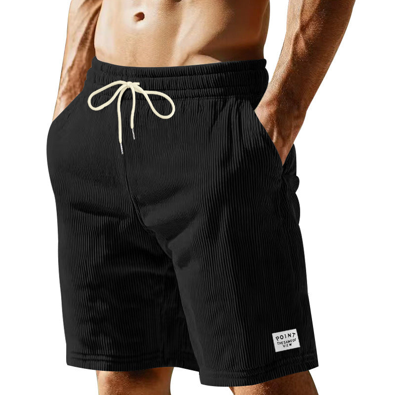 Shorts décontractés pour hommes en tissu côtelé léger avec taille ajustable Chic und Stil
