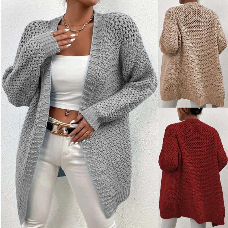 Veste en tricot pour femmes avec coupe ouverte et motif texturé luxueux Chic und Stil