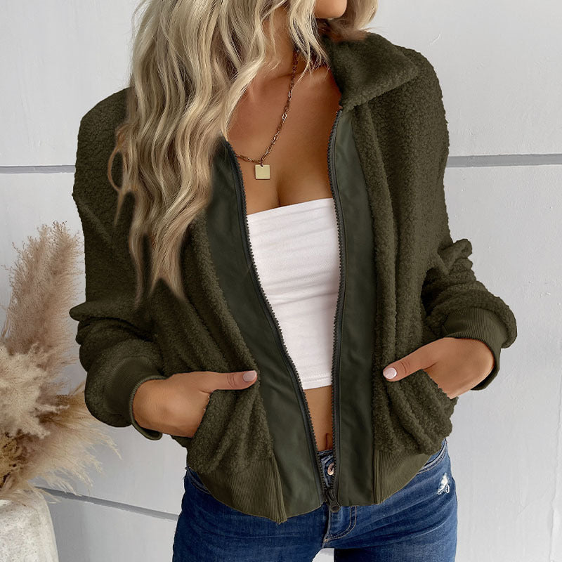Ladies' chic faux fur jacket and style
