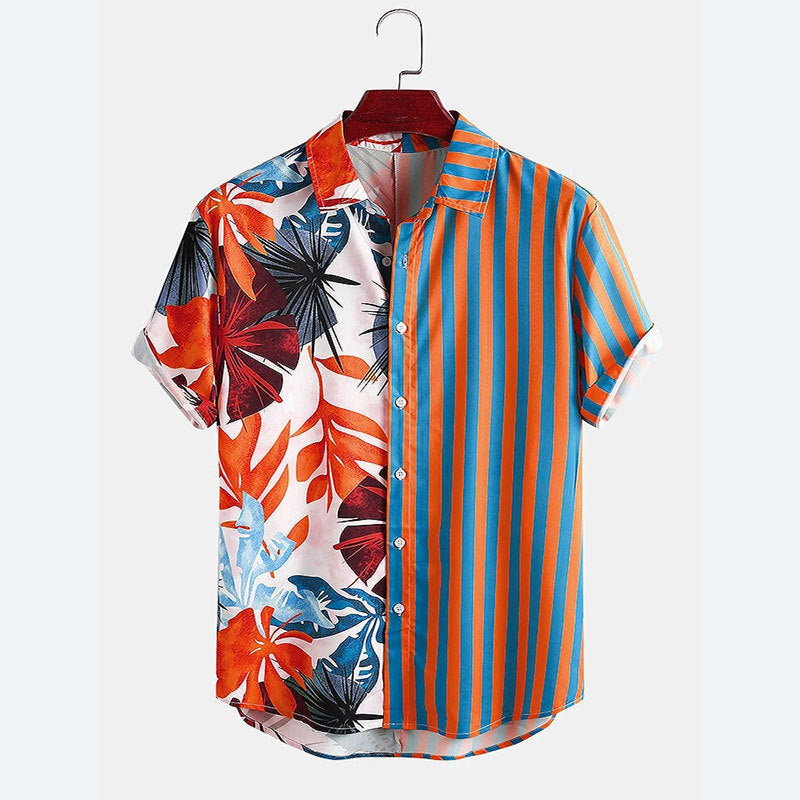Chemise à manches courtes pour hommes avec motif coloré et design d'été Chic und Stil