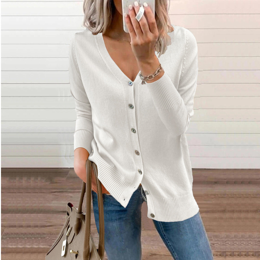 Cardigan pour dames avec des devant boutonnables et décolleté en V Chic und Stil