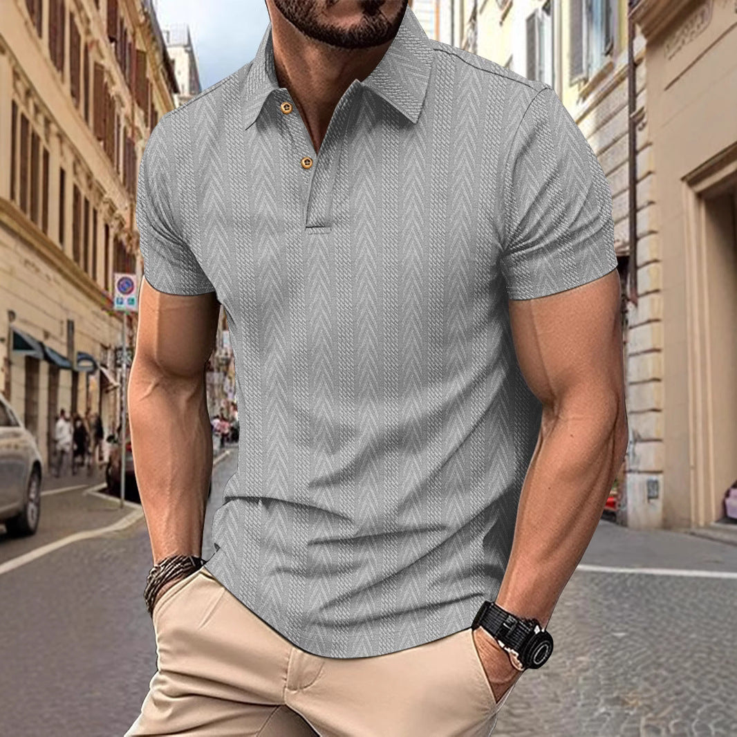 Polo-shirt pour hommes à manches courtes tendance avec design texturé Chic und Stil