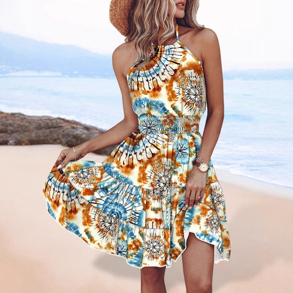 Robe portefeuille aérienne pour dames avec motif batik coloré et élastique Chic und Stil