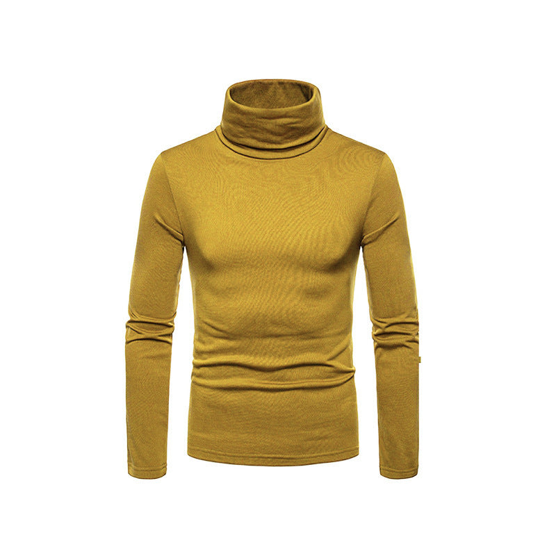 Hommes Haut de gamme Haut à col roulé en matériau élastique Chic und Stil