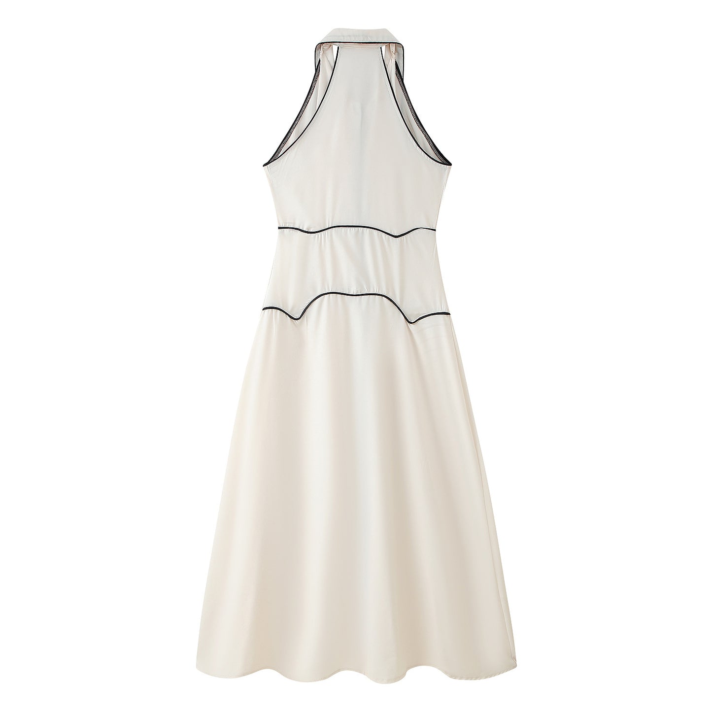 Robe maxi femme avec col élégant et joli design de boutons Chic und Stil