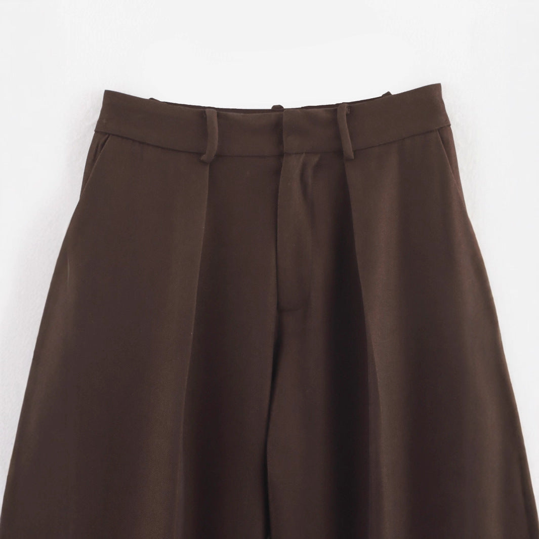 Ladies High Quality and Comfortable Suit Pants with Elegant Pleats Chic and Style