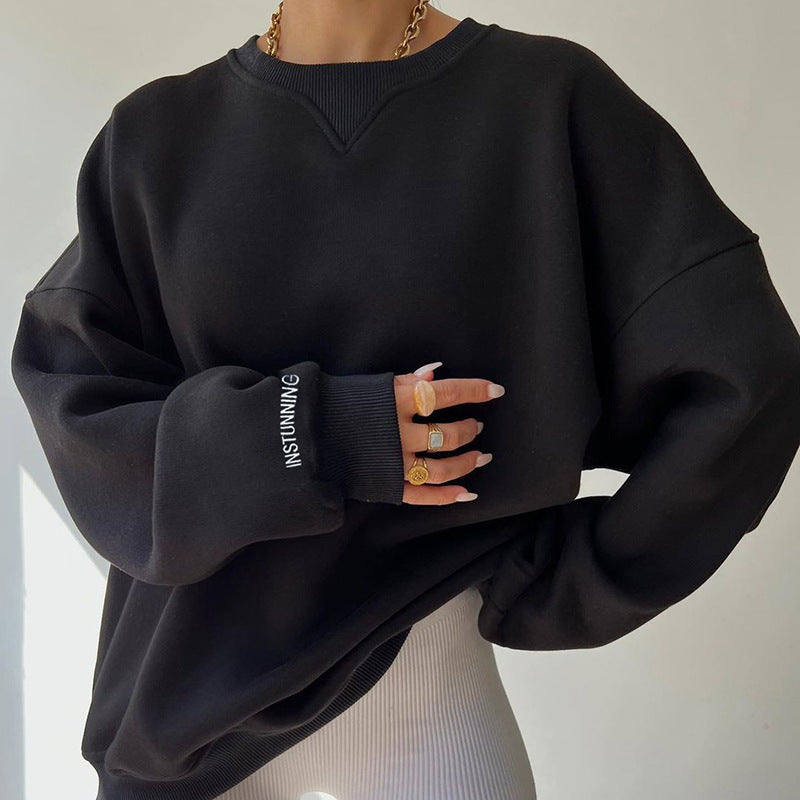 Sweatshirt décontracté pour femmes oversized avec des manches raglan et des coutures détaillées spéciales Chic und Stil