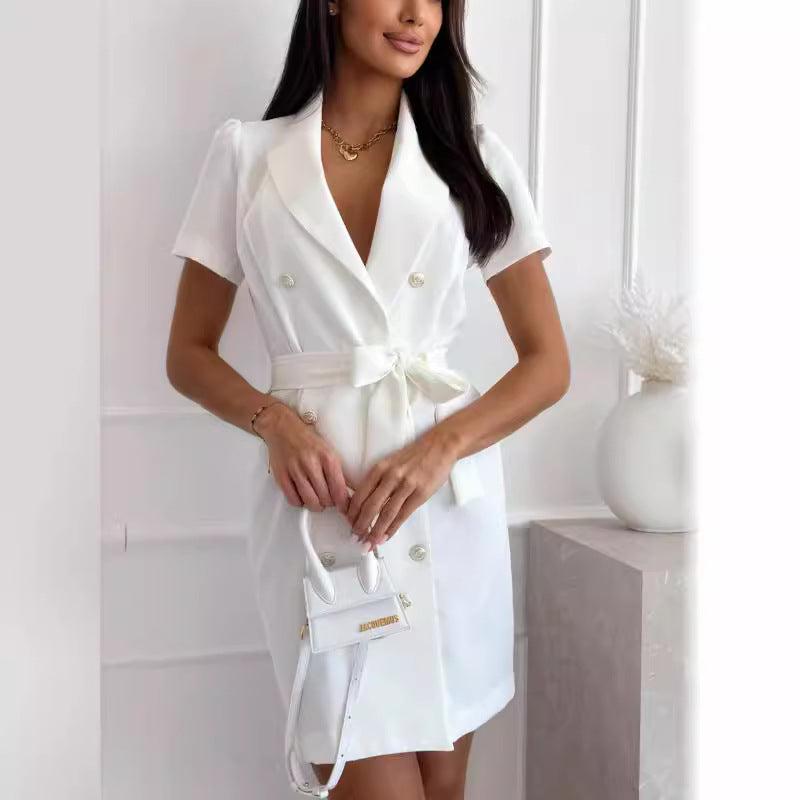 Robe mini-blazer à double bouton sur mesure pour femmes Chic und Stil