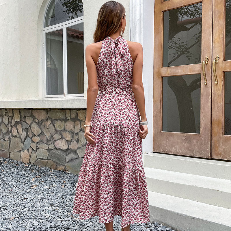 Robe maxi à col montant floral pour femmes Chic und Stil