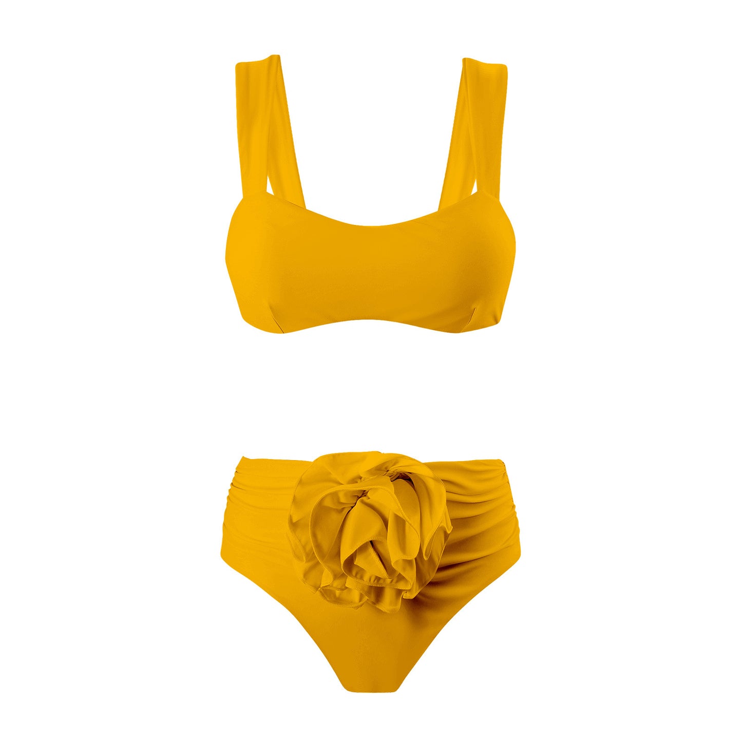 Bikini taille haute pour femme avec décor floral et larges bretelles Chic und Stil