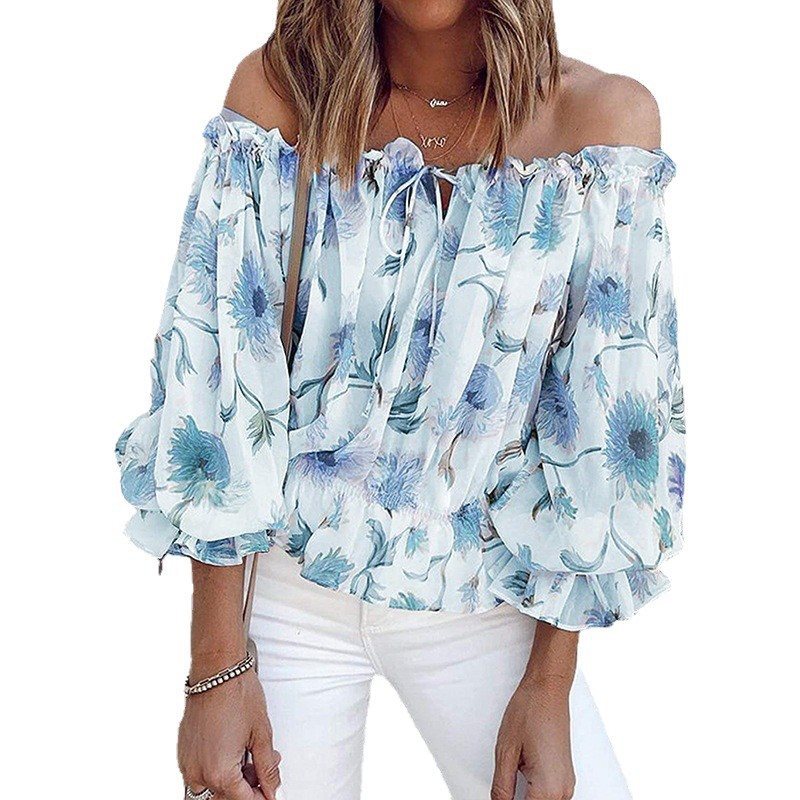 Blouse romantique pour femmes avec motif floral et manches volantées Chic und Stil
