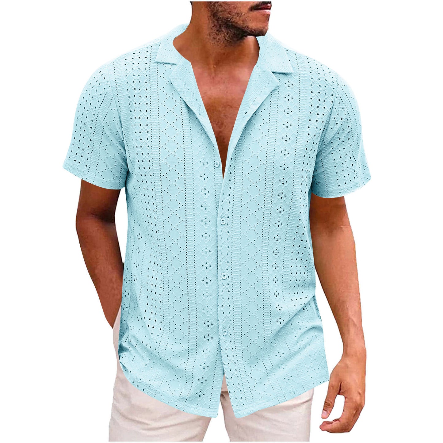 Chemise à manches courtes pour hommes avec tissage texturé Chic und Stil