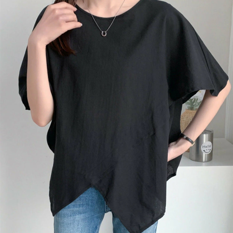 T-shirt décontracté pour femmes avec ourlet haut et bas Chic und Stil