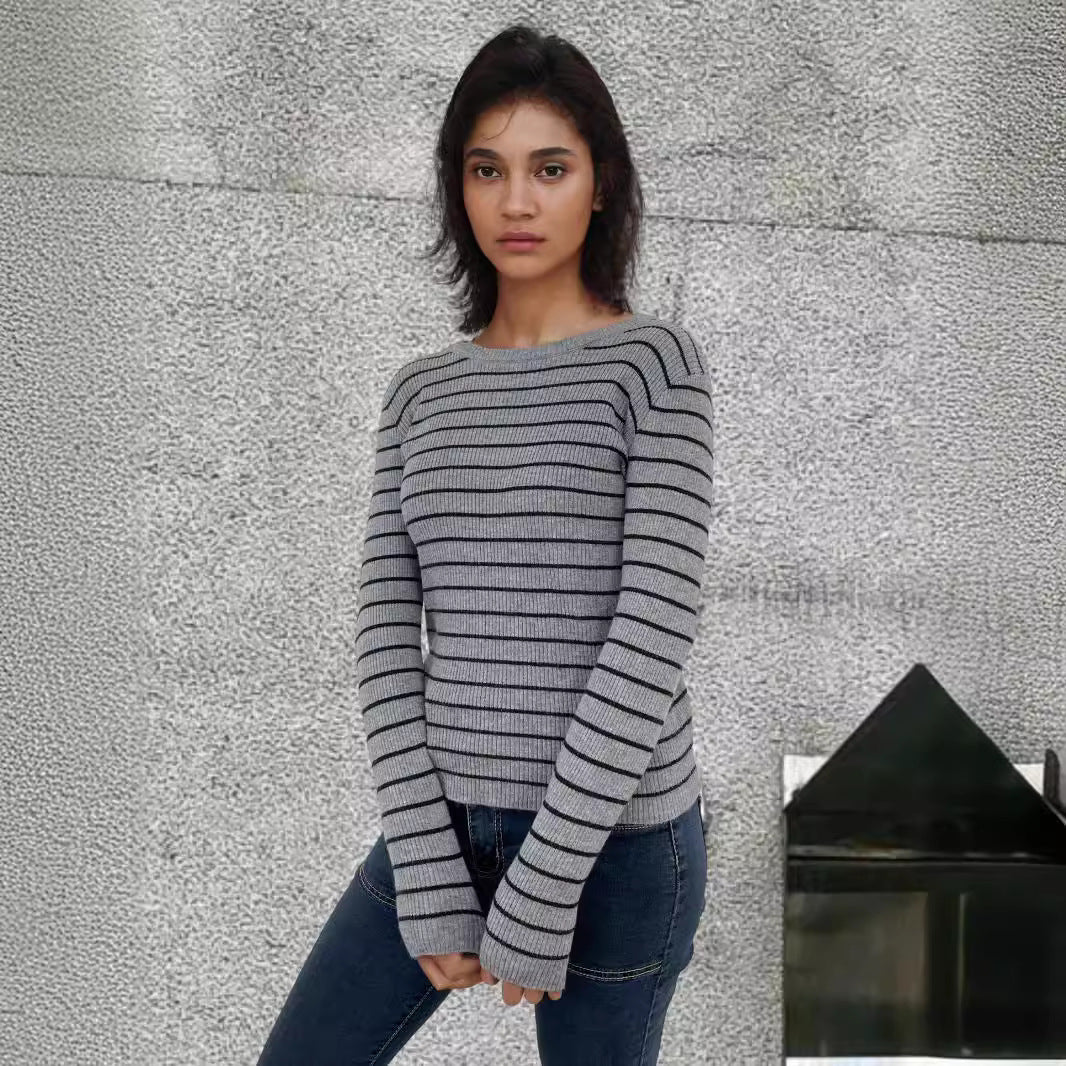 Chemise à manches longues pour femmes avec de fines rayures et une coupe ample Chic und Stil