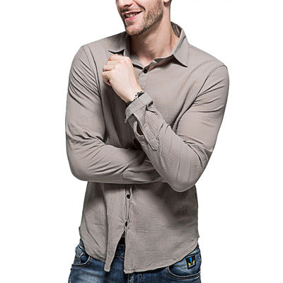 Chemise décontractée à manches longues pour hommes en mélange de lin Chic und Stil