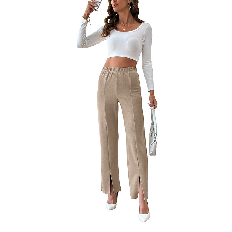 Wide palazzo pants for women with elegant slits Chic and Style