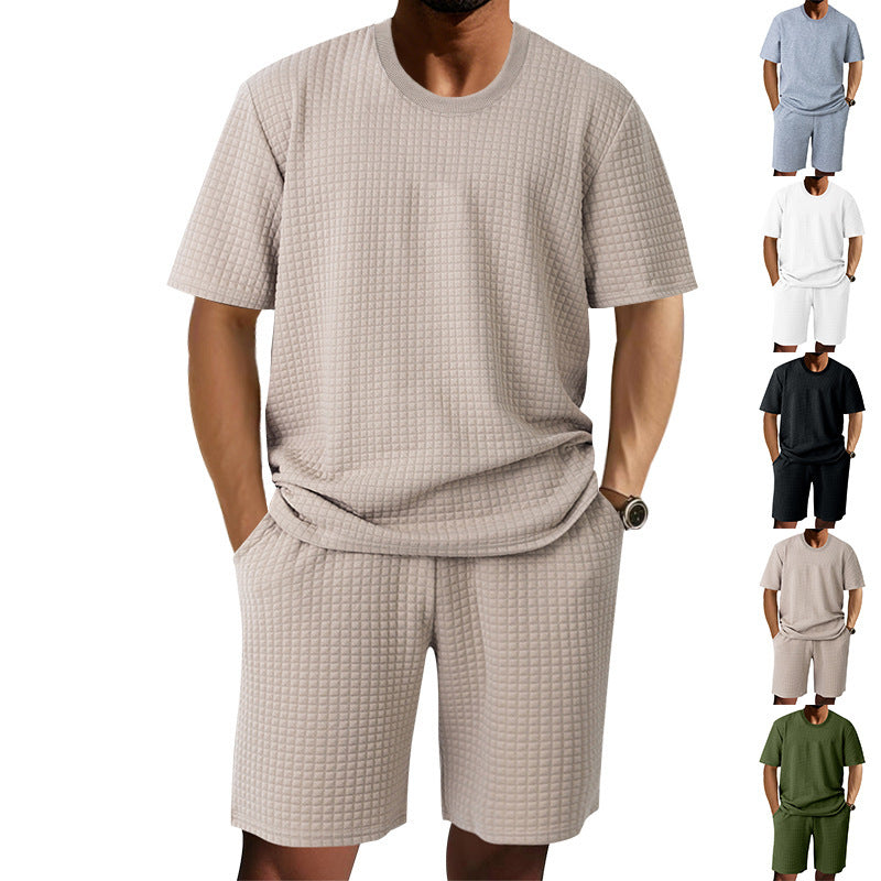 Ensemble décontracté à manches courtes pour femmes avec haut texturé et shorts Chic und Stil