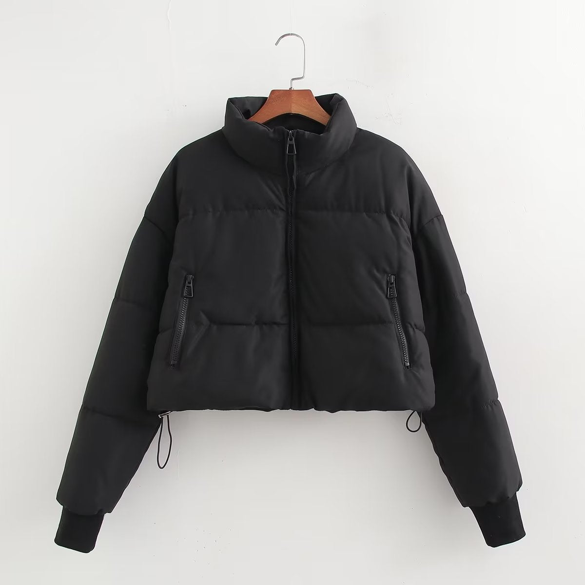 Dames cropped veste mat col montant et poches zippées pratiques Chic und Stil