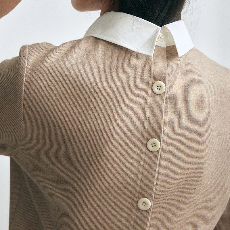 Pull superposé pour femmes avec col contrasté Chic und Stil