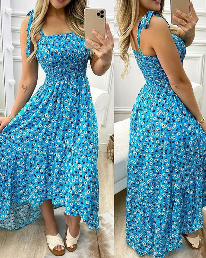 Robe Maxi Fleur Femme avec bretelles réglables Chic und Stil
