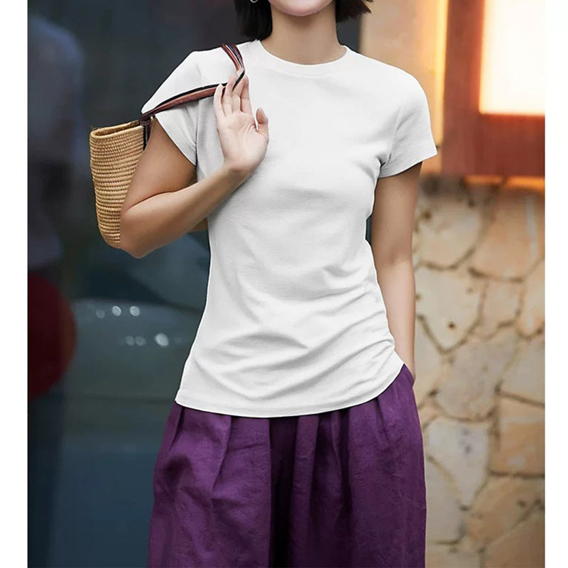 Haut court à manches courtes flottant pour femmes Chic und Stil