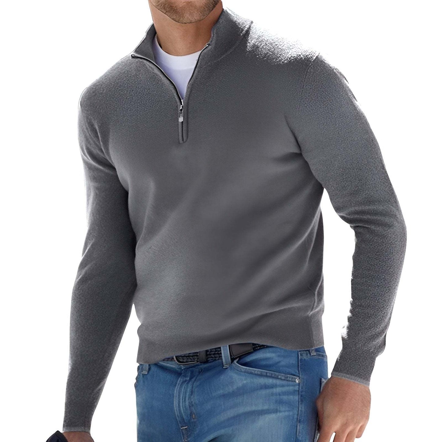 Pull homme avec col montant et fermeture éclair Chic und Stil