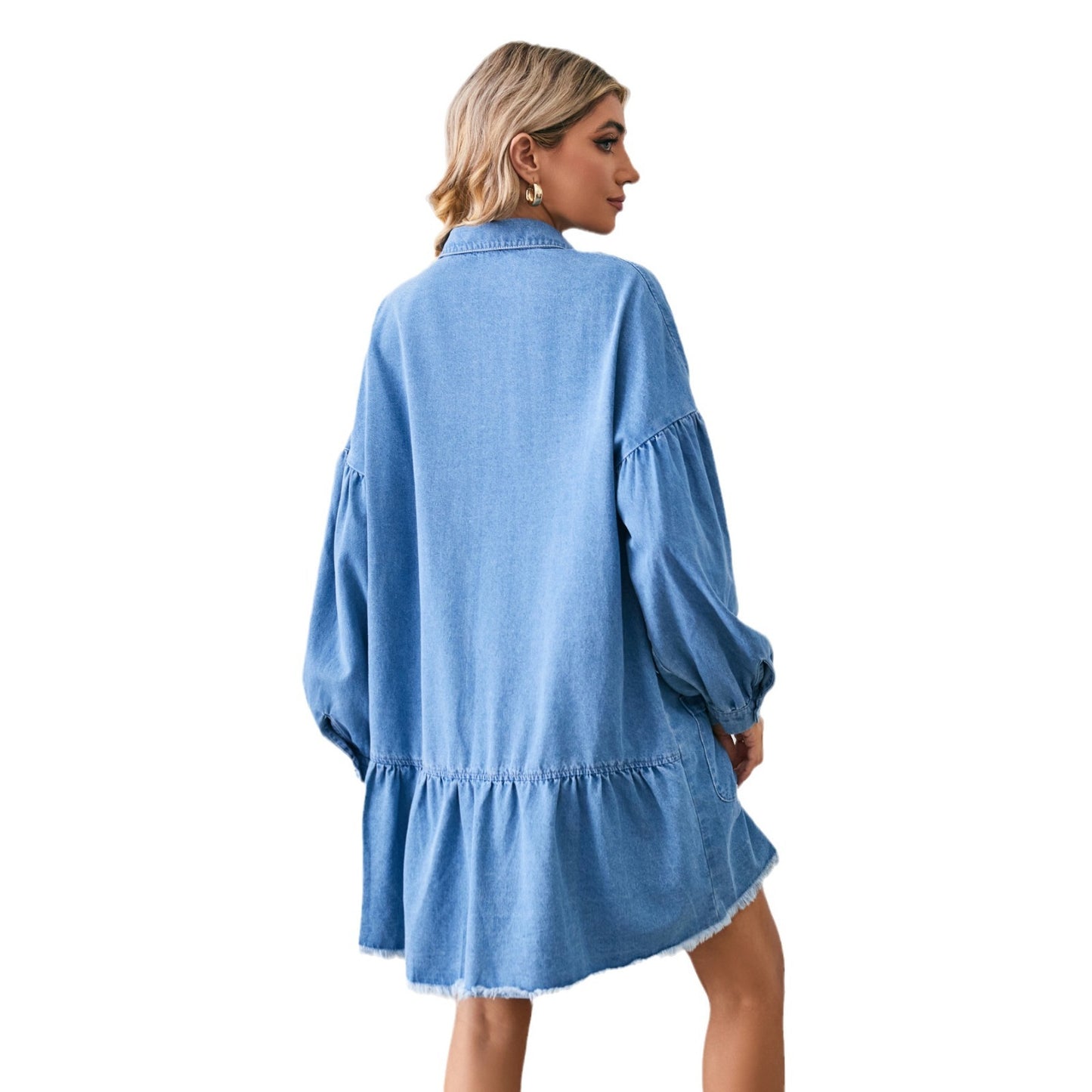 Robe en jean pour femmes avec des manches volumineuses Chic und Stil